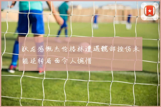 狄龙感慨杰伦格林遭遇髋部挫伤未能逆转局面令人惋惜